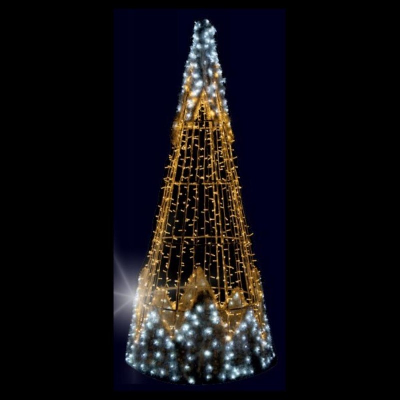 Sapin cône lumineux de Noël - Illumination de noël pour collectivité