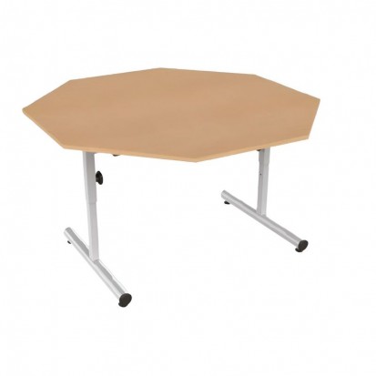 Ø120 cm - Table d'école octogonale réglable en hauteur Noa