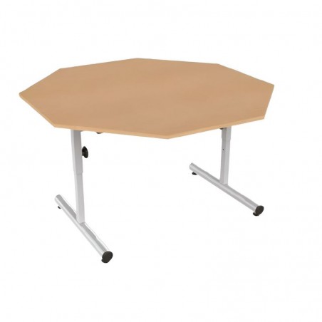 Ø120 cm - Table d'école octogonale réglable en hauteur Noa