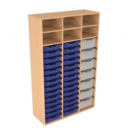 Armoire pour école 3 colonnes - 6 cases - bacs plastique