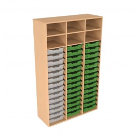 Armoire scolaire 3 colonnes 6 cases 42 bacs