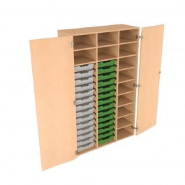 Armoire de rangement pour école - 28 bacs plastique