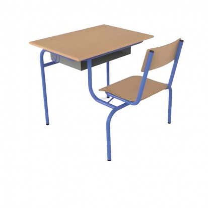 70x50 cm - Table scolaire 4 pieds attenante ALICE