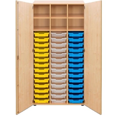 Armoire pour école en bois - 6 bases + 42 bacs