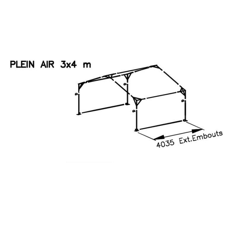 Tente de réception Plein Air (3x4m) 12m² - mixte - avec registre de sécurité